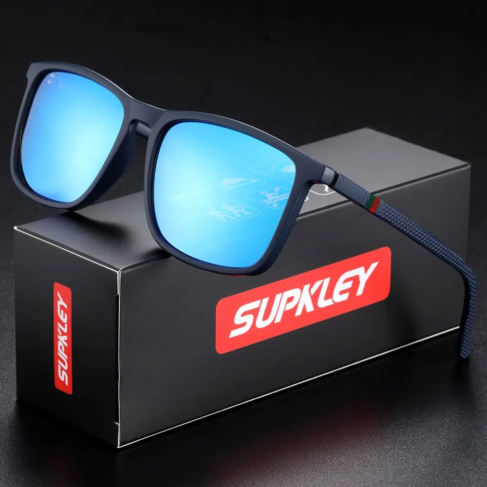 SUPKLEY Sports Sunglasses for Men Polarized Comfortable Wear Square Sun Glasses Male Light Weight Eyewear Accessory with Origina - Hiron Store