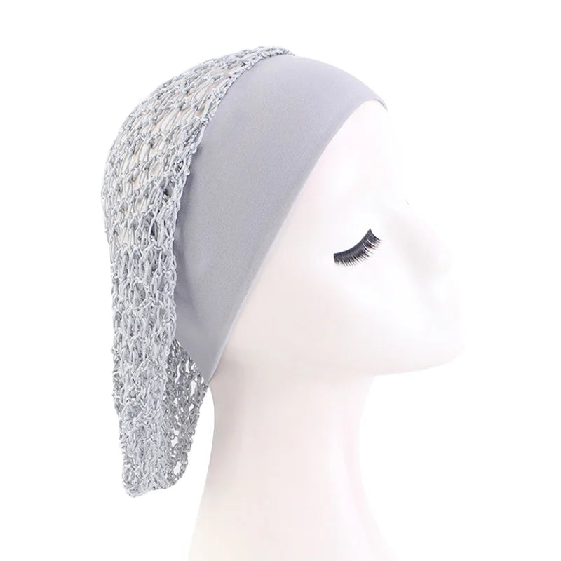 Women Ladies Hair Net Stretchy Wide Band Mesh Hair Net Soft Rayon Breathable Crochet Hairnets Wig Accessories