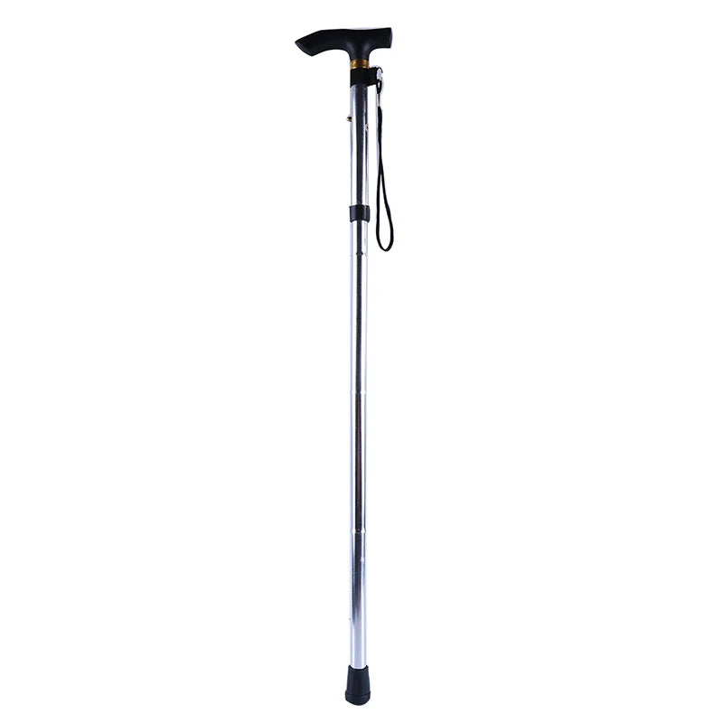 Telescopic Walking Stick Outdoor Trekking Poles Aluminum Alloy Metal Folding Cane Crutches Pole For Elderly People