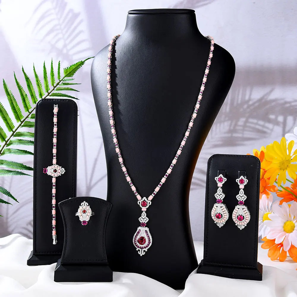 Dubai Bridal Jewelry Set For Women Wedding Party Nigerian African Necklace Earring Set