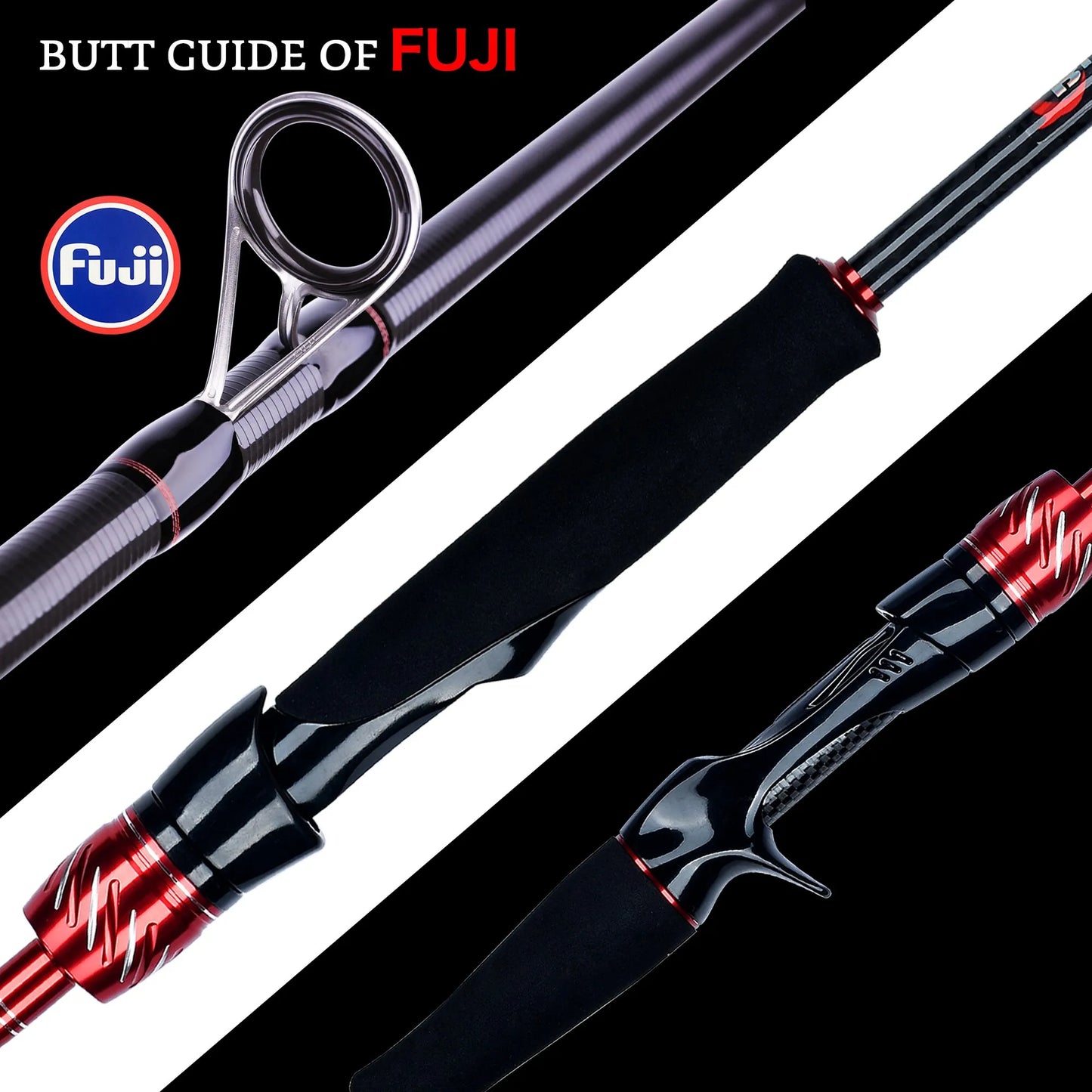 BIUTIFU Traveller Spinning Casting Fuji Lure Mini Rock Fishing Rod 1.8/2.1/2.4/2.7/3.0m Carbon Baitcasting PHISHGER Fast 5-42g - Hiron Store