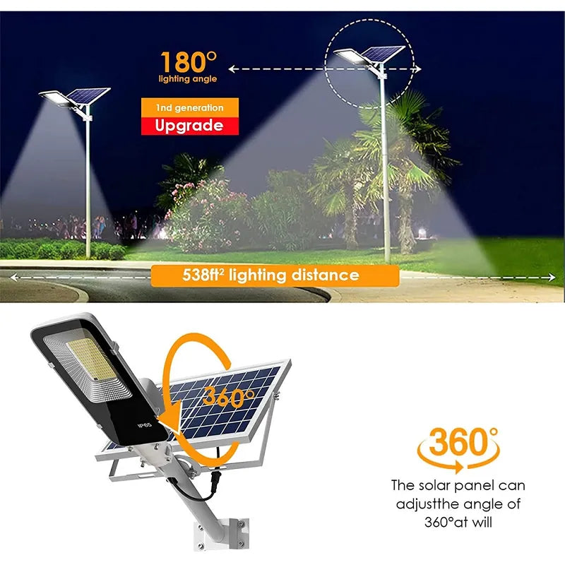 Powerful Solar Light Outdoor Solar Street Light 350/120LED 6500K IP65 Waterproof Street Light For Garage Garden Terrace - Hiron Store