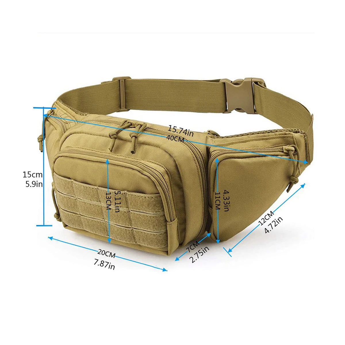 Men Belt Bag Tactical Military Motorcycle Rider Sports Males Tool Sling Chest Hip Bum Bag - Hiron Store