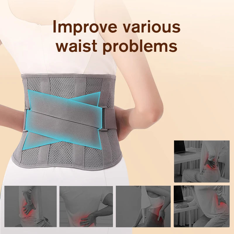 Lower Back Brace Anti-skid Orthopedic Lumbar Support Adjustable Breathable Waist Trainer Molding Belts For Men Women Gym Pain - Hiron Store