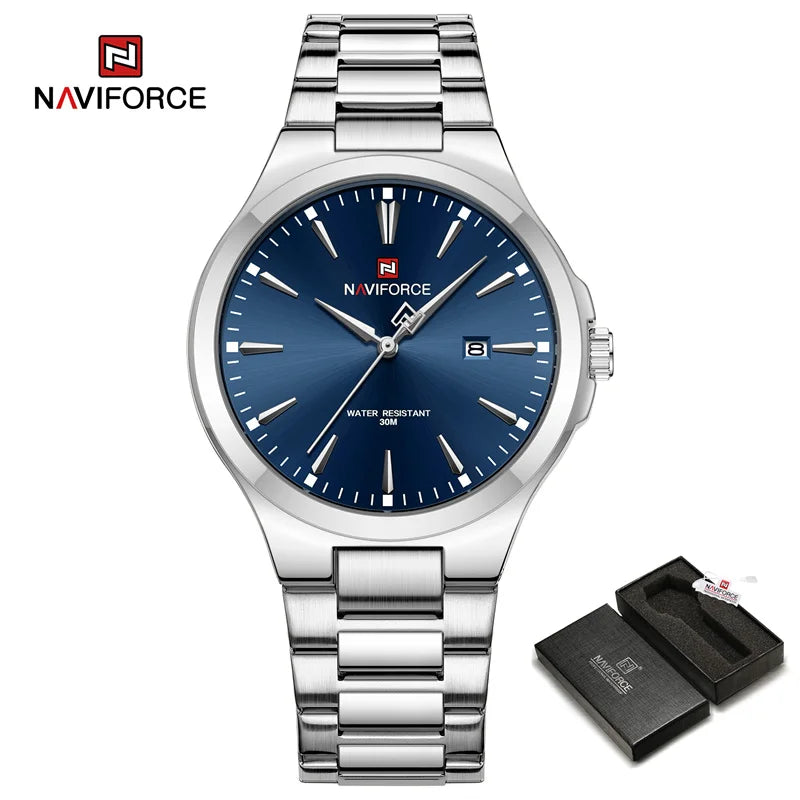 NAVIFORCE Original Watches for Men Stainless Steel Elegant Male Waterproof watch