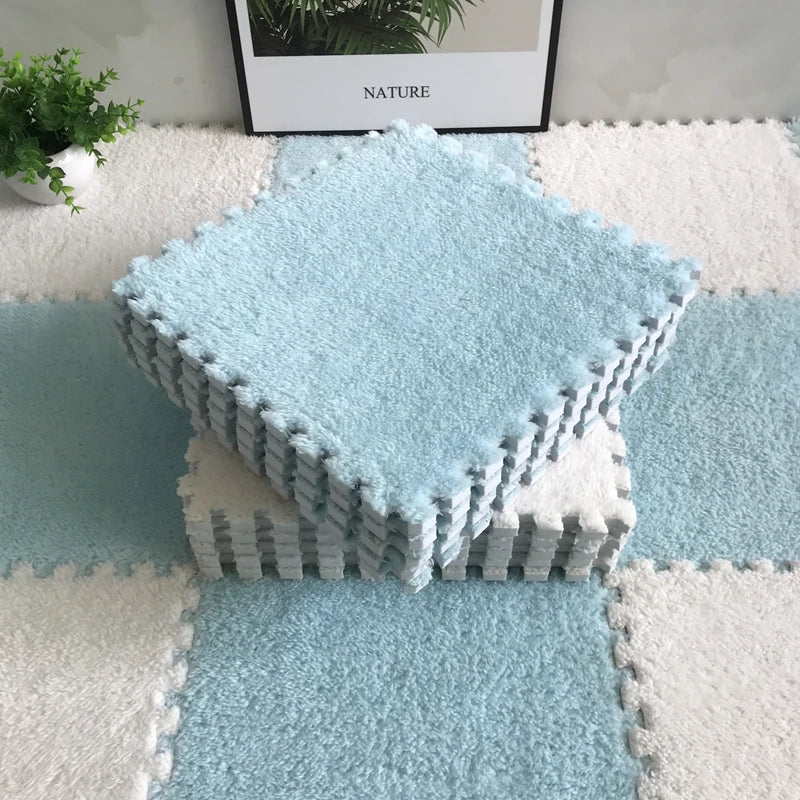 Soft Plush Children's Mat Baby Play Mat  Eva Foam Puzzle Carpet for  Children's Room Keep Warm Playmat 30*30*1CM