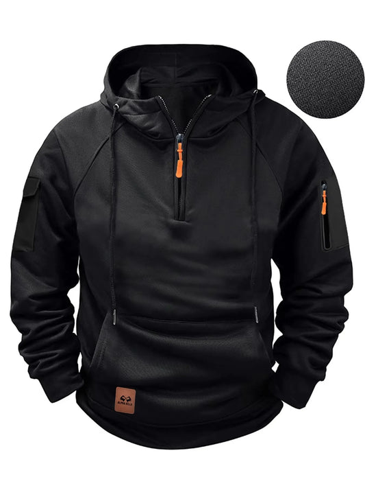 2026 New Men's Keep Warm Hoodie, Streetwear Zipper Jacket, Long Sleeve Hooded Pullover, Male Running Sweatshirt