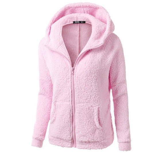 Winter Warm Hoodie Jacket Casual Female Hoodies Sweater shirt Zipper Coat Teddy Bear Wool Coats