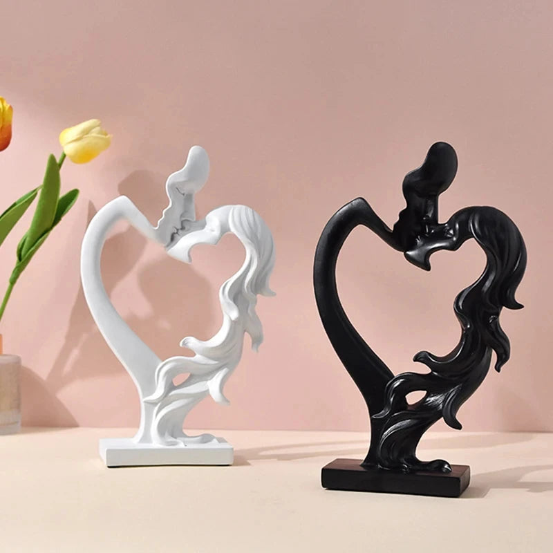 Couple Statue Decoration Kissing Deep Love Resin Figurines Creative Kiss Decor Accessories