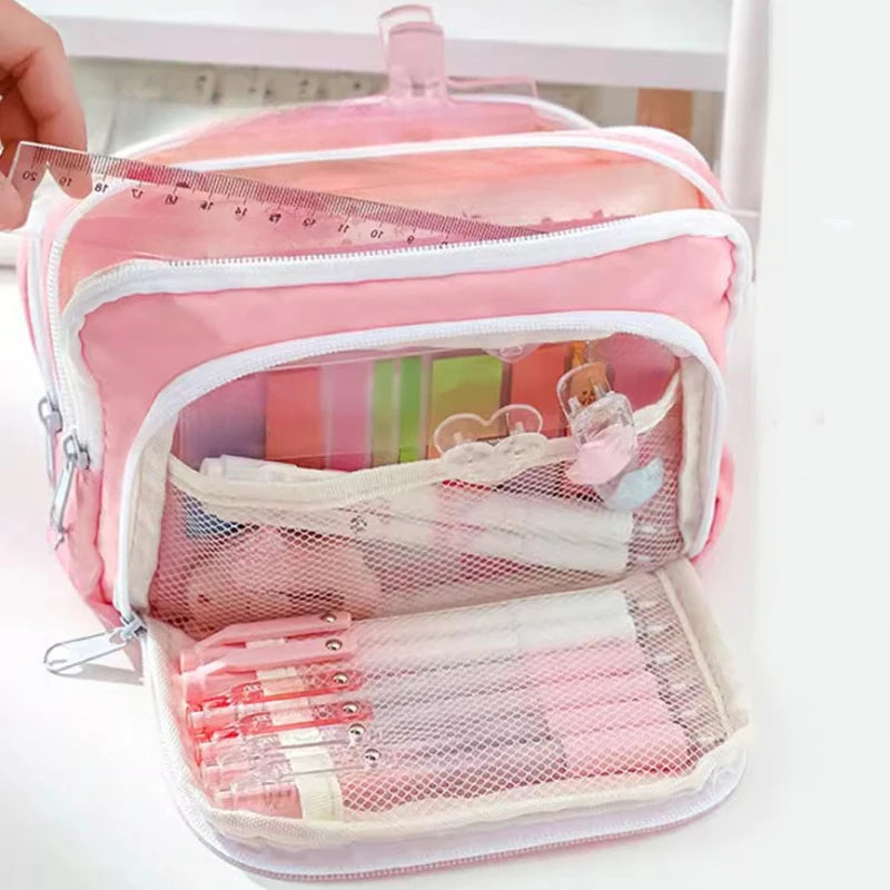 Girl Large Capacity Pencil Bag School Case Pen Holder Cute Zipper Pencils Pouch