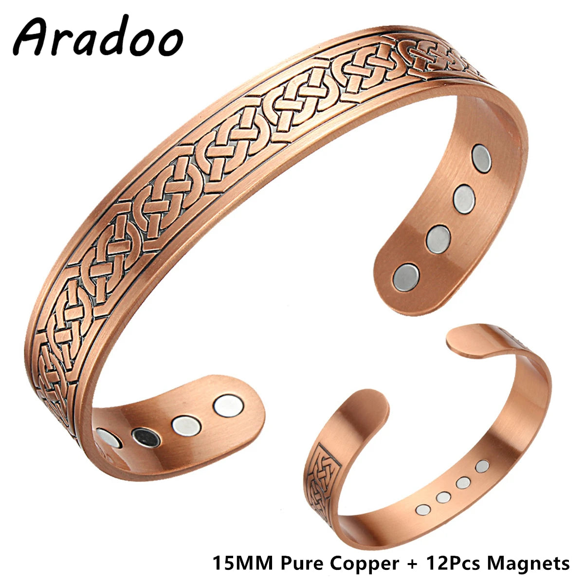 Copper Magnetic Bracelets for Men Women with Neodymium Magnets Tree of Life Pure Copper Cuff Bangle Jewellery Gift