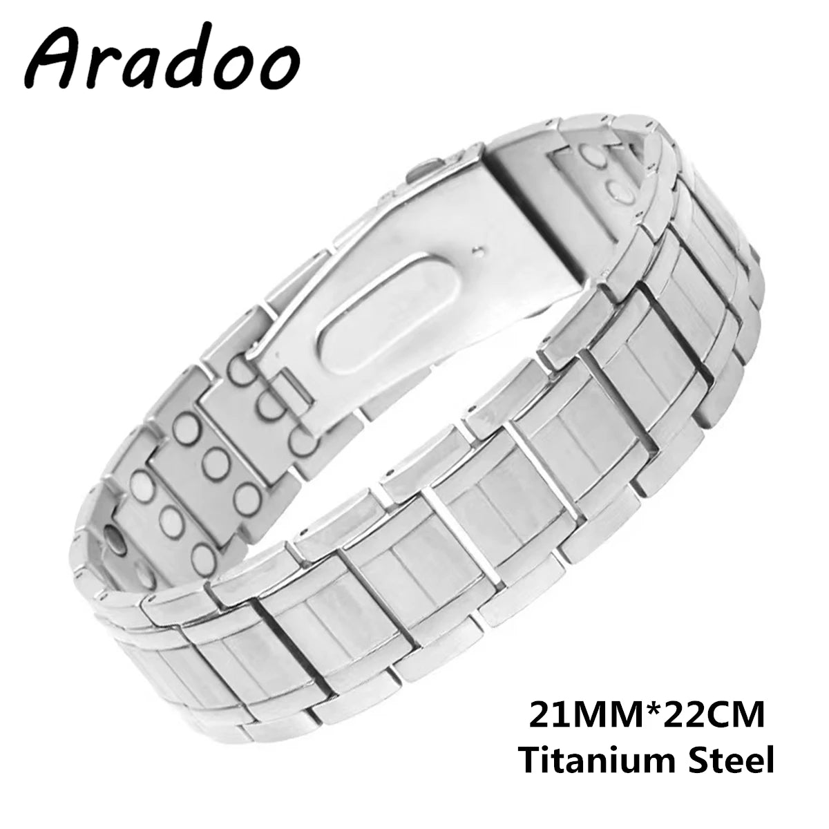 Men's Titanium Steel Magnetic Energy Bracelet Negative Ion Anti-fatigue Strap Bracelets