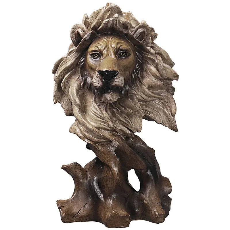 Resin Simulation Animal Statue Eagle Wolf Lion Tiger Horse Statue Home Decoration