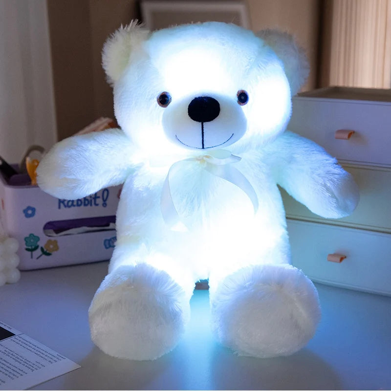 Colorful Glowing Bear Plush Toy Luminous Creative Light Up LED Teddy Bear Xmas Gift Kids