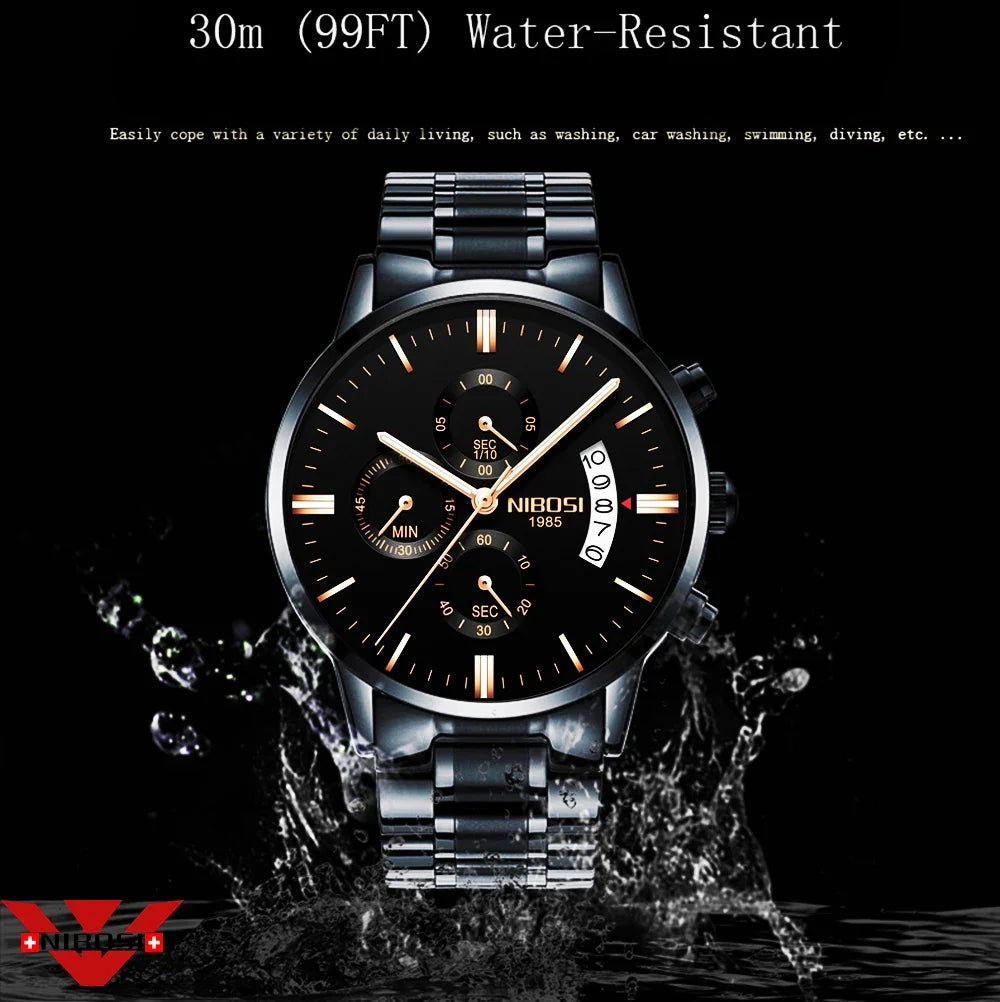 NIBOSI Men Watch Top Brand Fashion Watches Relogio Masculino Military Quartz Wristwatches