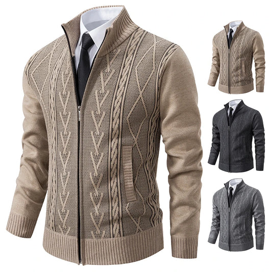 2024 winter new padded warm casual men's sweater coat