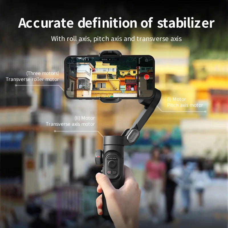 Handheld Gimbal Stabilizer for Smartphone with Fill Light for iPhone Android Face Tracking Tiktok Vlog Smart XE