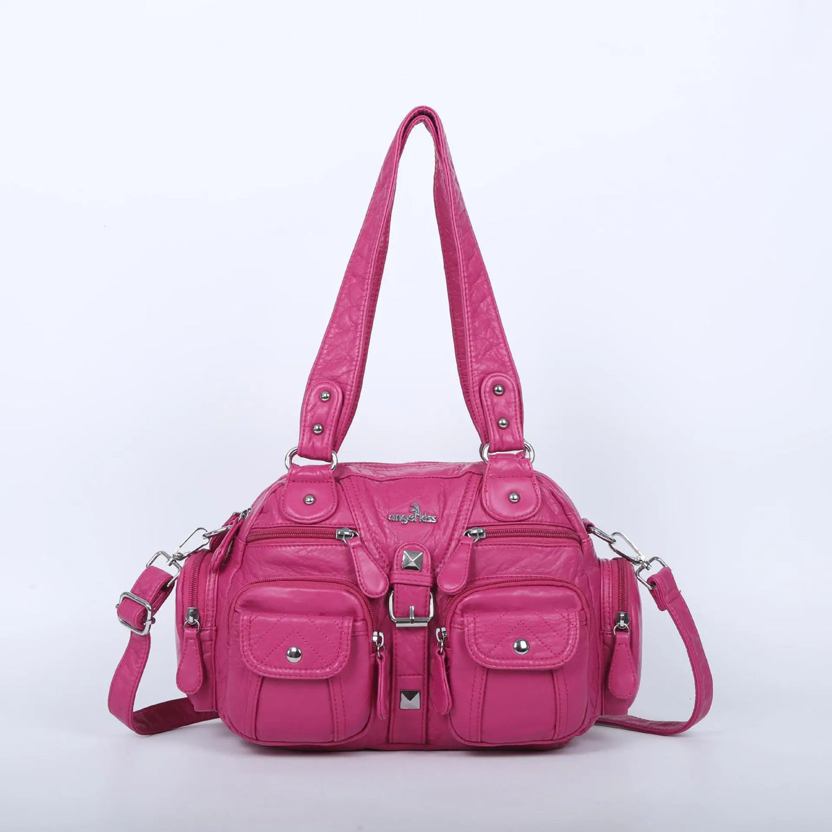 Angelkiss Women Handbags Satchel, Top-handle Handbag PU Shoulder Bag, Dumpling Pack Phone Money Bag