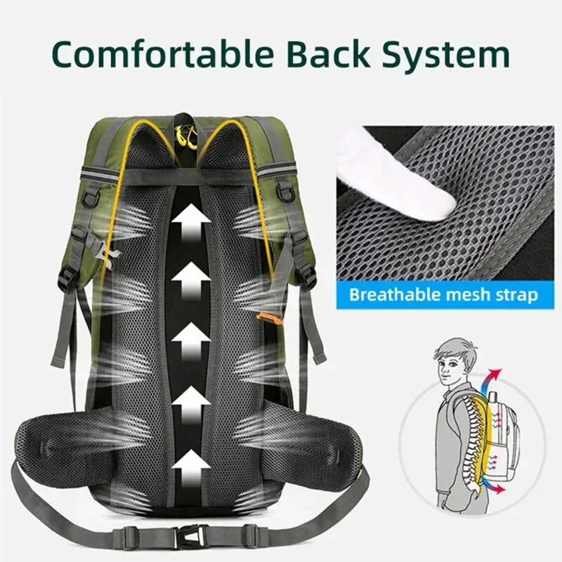 50L Travel Backpack Camping Bag For Men Large Hiking Bag Tourist Rucksack Waterproof Outdoor Sports Climbing Mountaineering Bag - Hiron Store