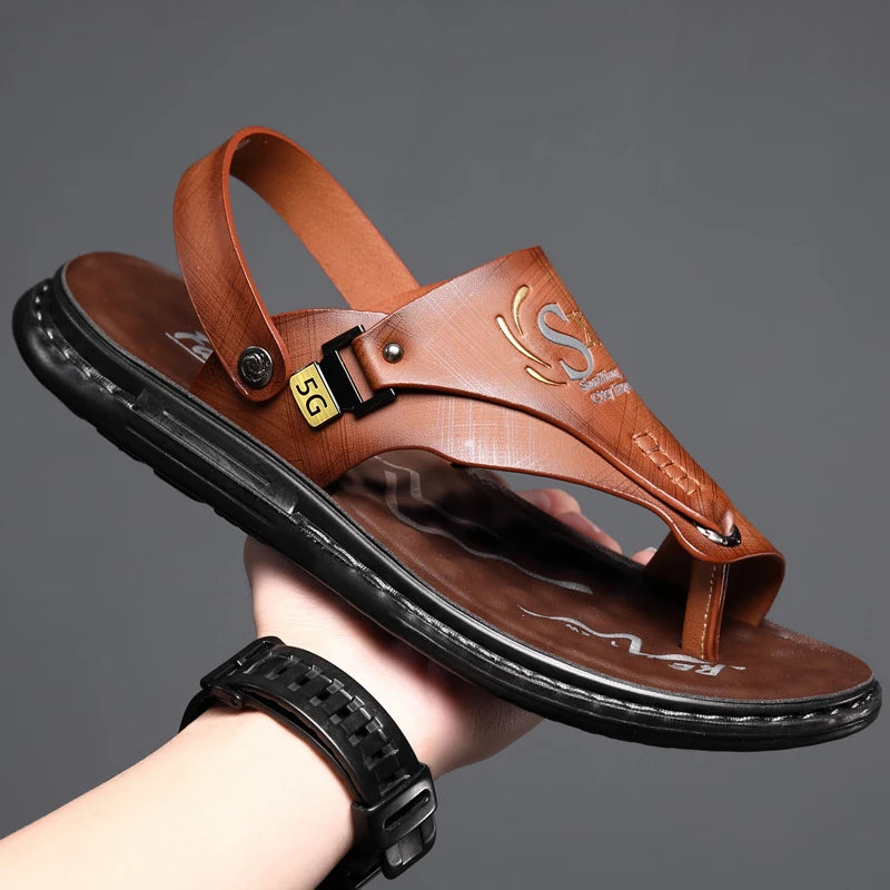 Men's Sandals Wholesale Summer Soft soled Anti slip Beach Shoes Men's Large New flip-flops Casual Outwear Sandals - Hiron Store