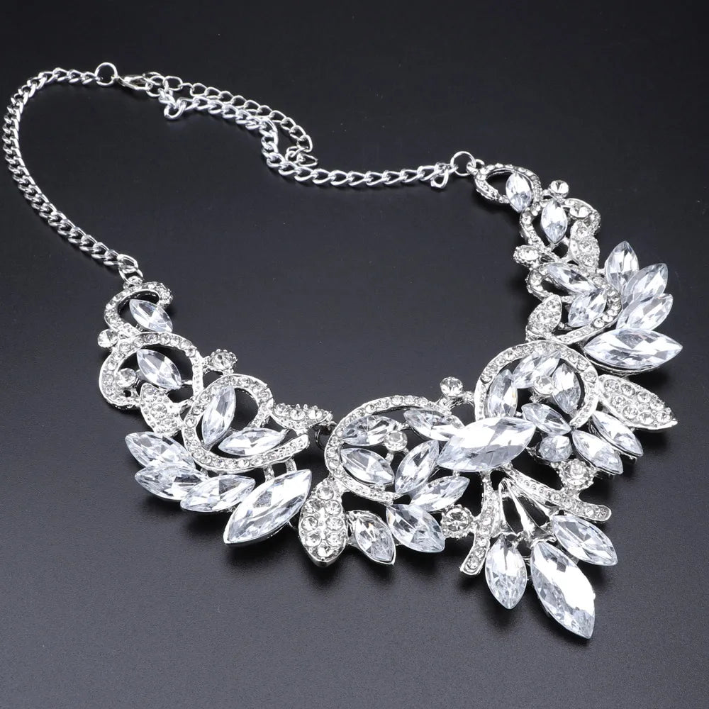 Crystal Bridal Jewelry Sets Costume Accessories Wedding Necklace Earrings Set