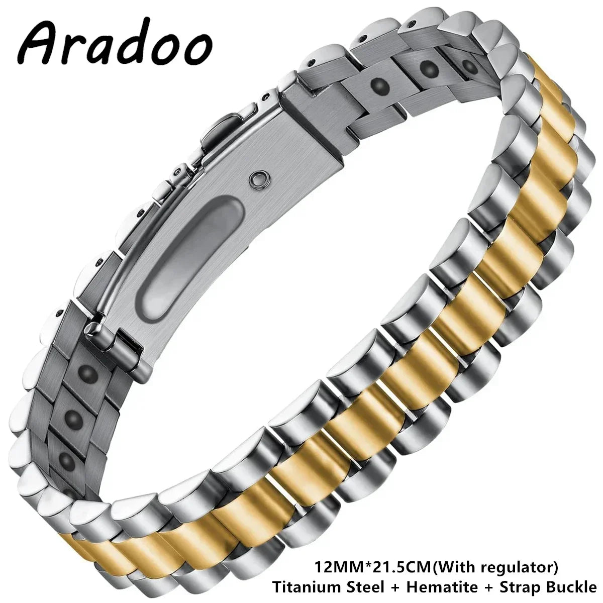 Titanium Steel Watch Band Men's Bracelets Stainless Steel Magnetic Wristband Bracelet Gentlemen Jewellery Gifts