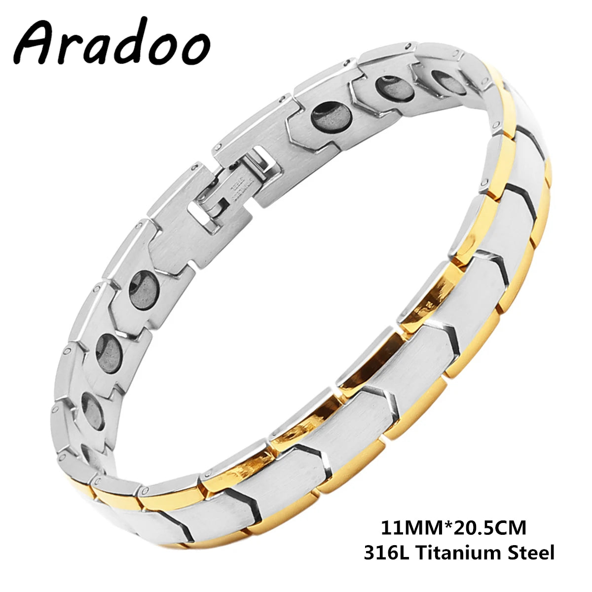 Titanium Steel Zirconia Bracelet Classic Retro Light Luxury Magnetic Therapy Bracelets - Hiron Store