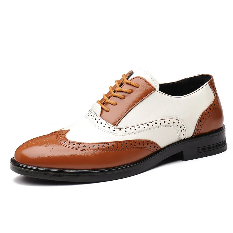 Luxury Men Brogue Shoes High Quality Lace-Up Dress Shoes for Men All Match Oxford Shoe