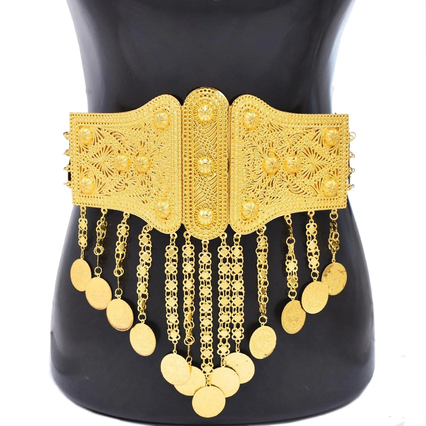 Golden Coins Metal Belts India Belly Dance Moroccan Waist Chain Afghan Turkish Body Jewellery