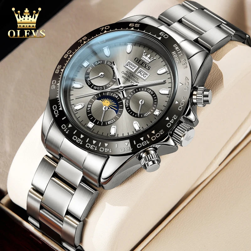 Men's Automatic Mechanical Watch Luxury Stainless Steel Waterproof Watch