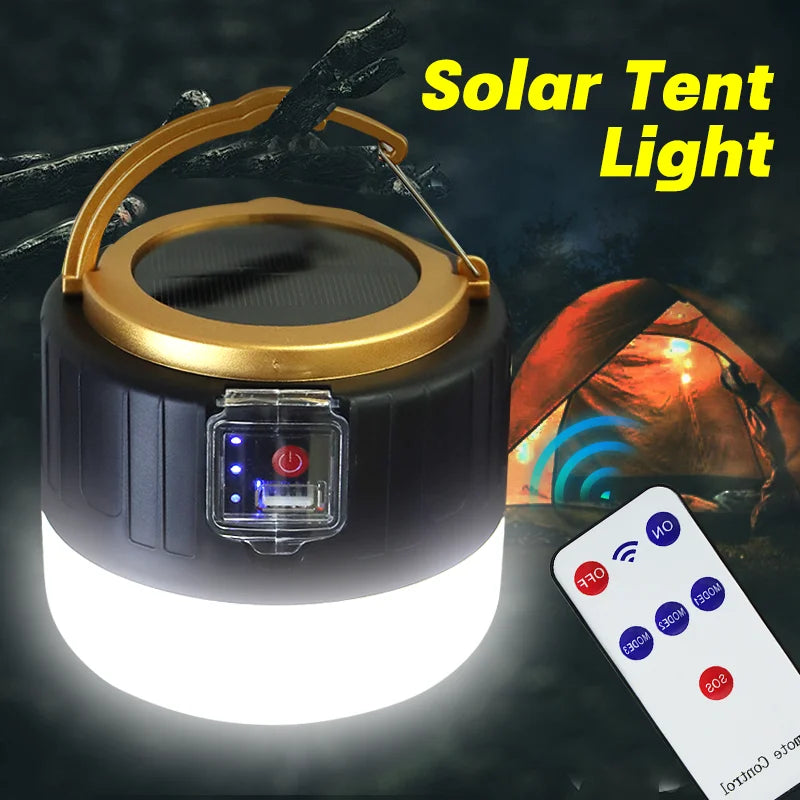 Waterproof Rechargeable Tent Lamp Solar LED Camping Light ortable Lanterns Emergency Lights Market Lamp