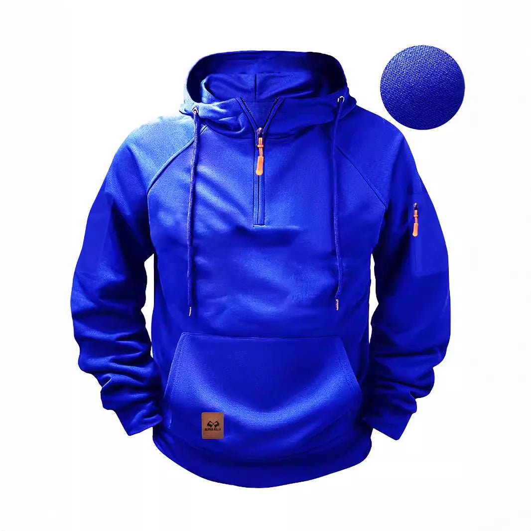 2026 New Men's Keep Warm Hoodie, Streetwear Zipper Jacket, Long Sleeve Hooded Pullover, Male Running Sweatshirt