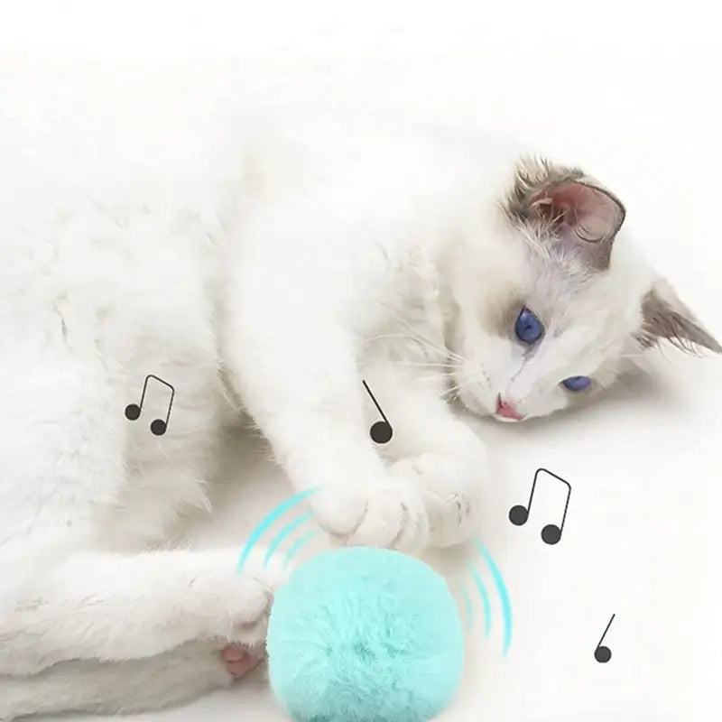 Interactive Ball Smart Cat Toys Plush Electric Catnip Training Toy Kitten Touch Sounding Pet Product Squeak Toy Ball - Hiron Store