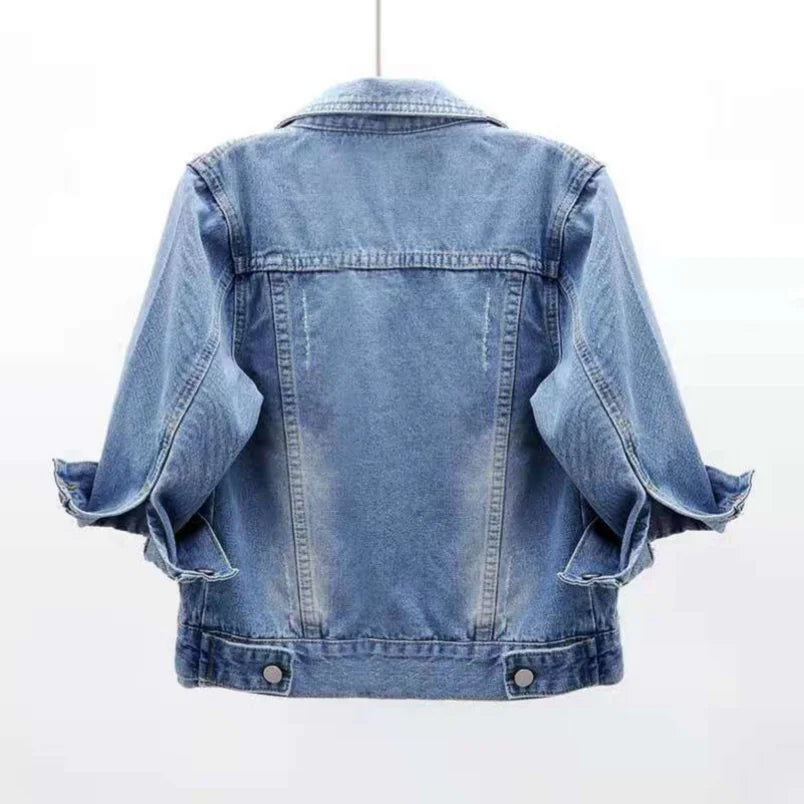 Women Denim Jacket Spring Autumn Short Coat Pink Jean Jackets