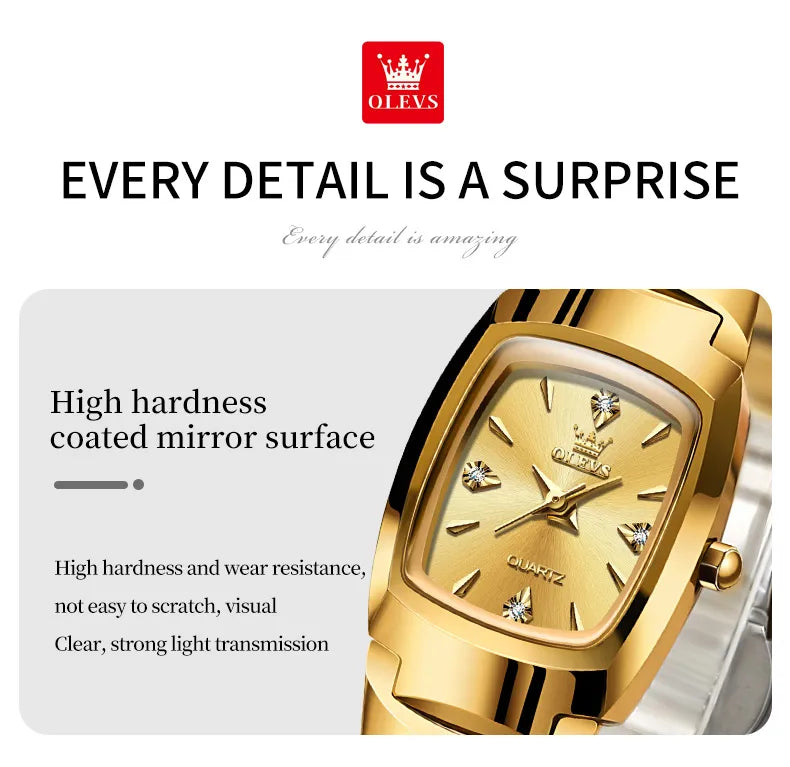 OLEVS 7006 Couple Watch for Men and Women Tungsten Steel Strap Waterproof Date Clock He and Her Watch Sets for Gifts Lover Watch - Hiron Store