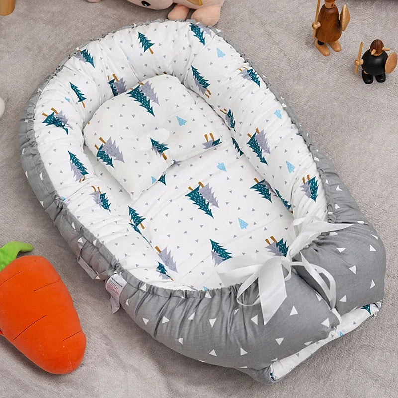 Foldable Baby Bed with Fully Detachable Pillow and Portable Design - Hiron Store