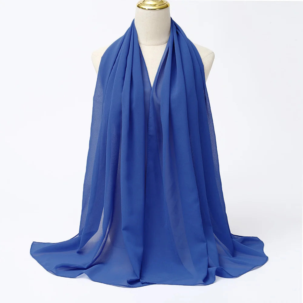 Muslim Chiffon hijab Scarf Long Solid Color Head Wrap Women's Hijabs & Scarves Jersey Hijab Veil