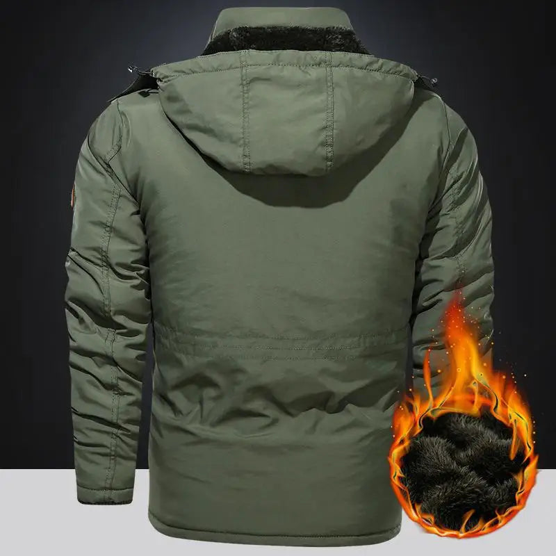 Men's Winter Jacket Parka Coat Hooded Windbreaker Military Thick Warm Outerwear