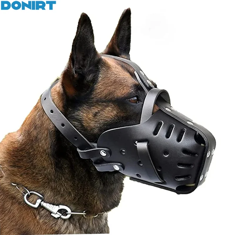 Leather Pet Dog Basket Muzzles German Shepherd Doberman Anti Bite Dog Mouth Cage Dog for Small/Large Dogs