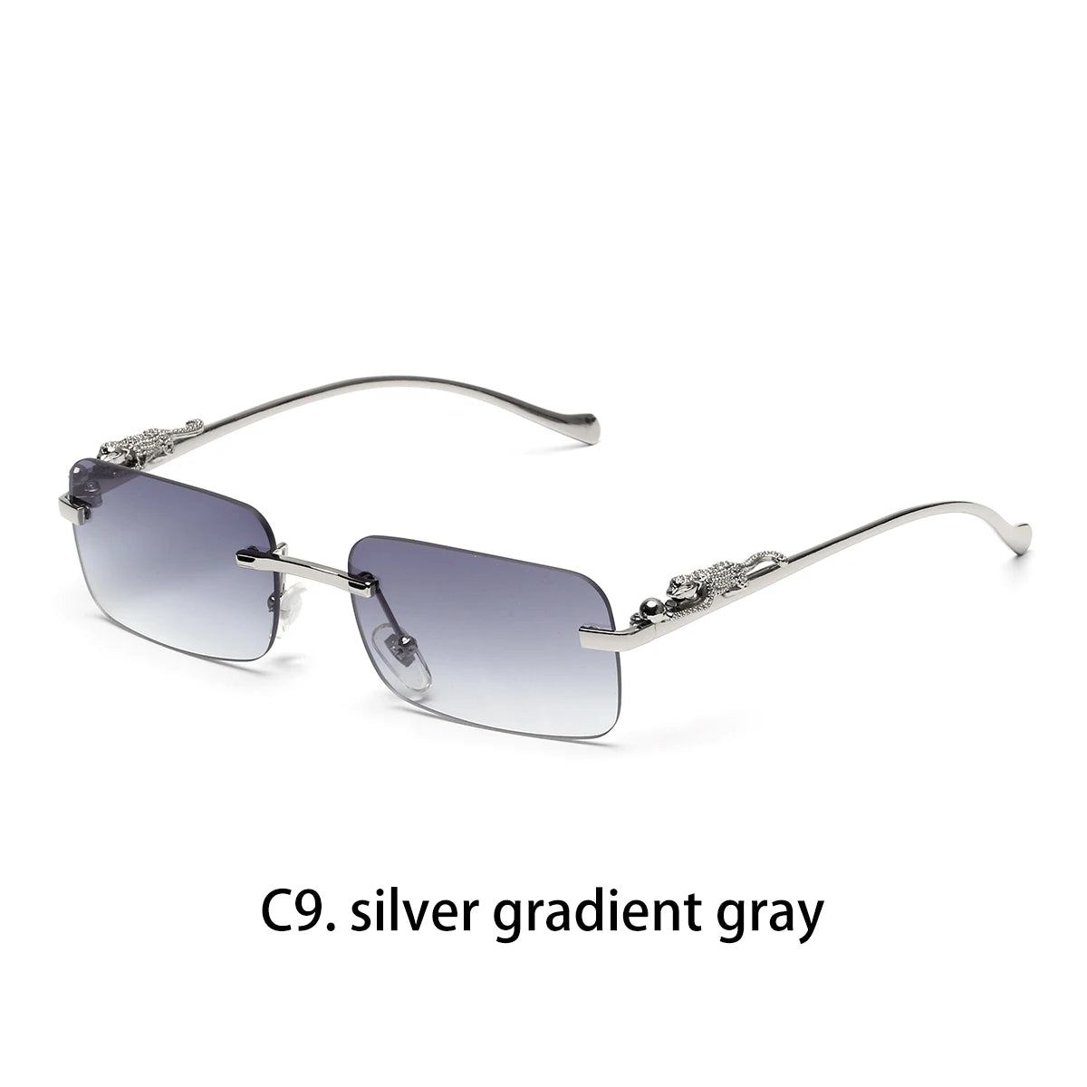 Ruiao rimless sunglasses UV400 fashion square metal glasses designer sunglasses shades