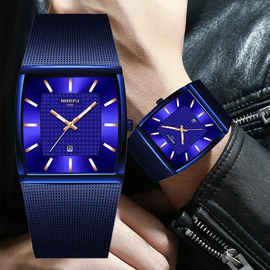 Watches Top Luxury Quartz Square Watch Ultra Auto Date Waterproof Casual Watch