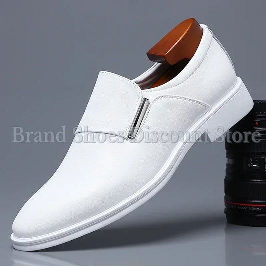 White Leather Breathable New Formal Business Derby Man Casual English Shoes