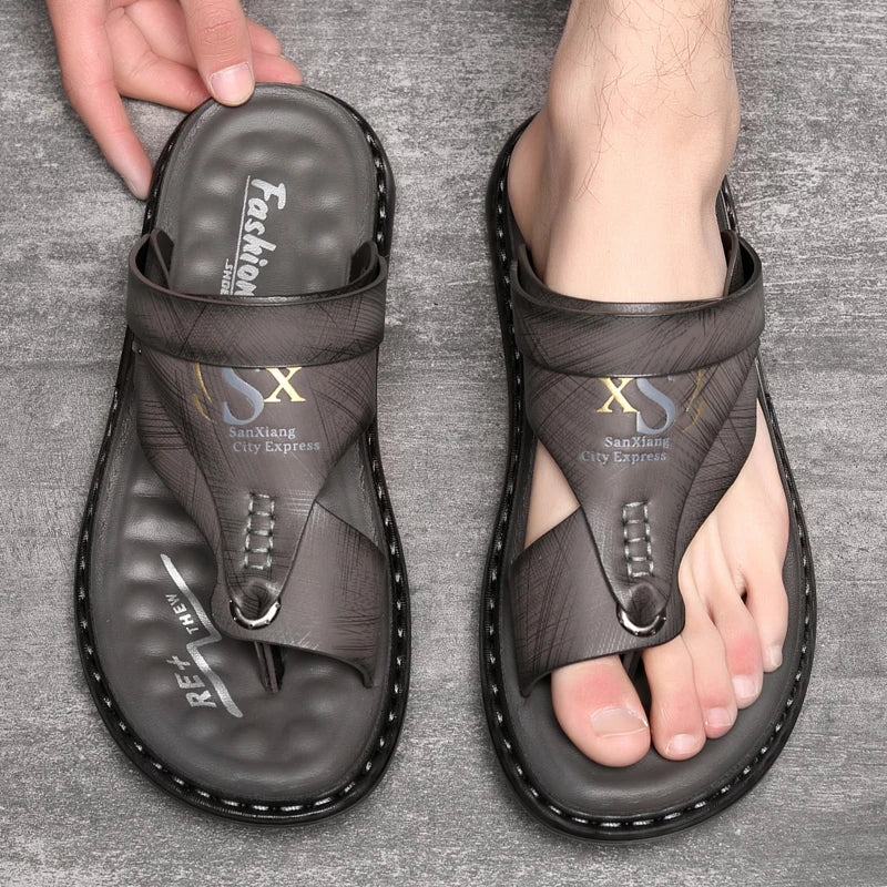 Men's Sandals Wholesale Summer Soft soled Anti slip Beach Shoes Men's Large New flip-flops Casual Outwear Sandals - Hiron Store