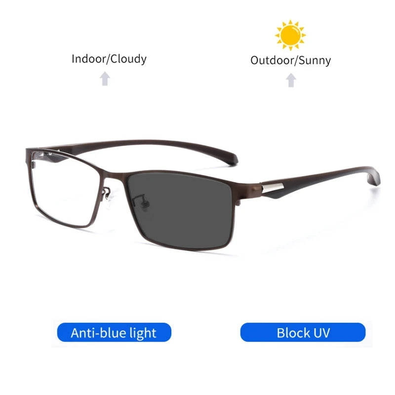 KOCOLIOR Anti Blue Light Men Reading Glasses, Titanium Alloy Metal Frame, Business Computer Reader, +1.50 1.75 2.0 2.25 2.50 2.75