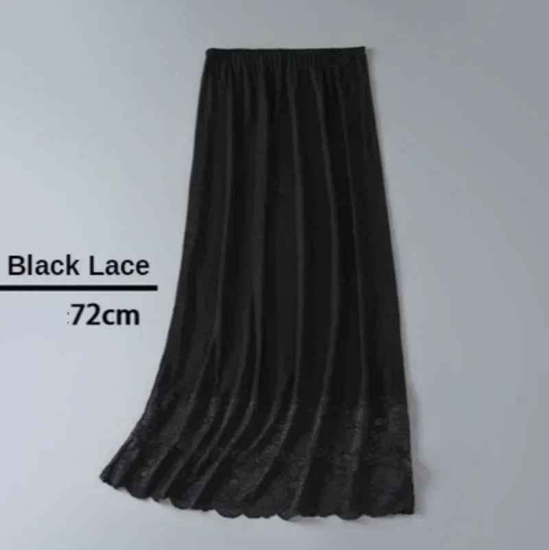 Women Skirt Extender Knee Lace Slip Hollow A-Line Half Extenders Women Lady Lace Casual Skirt Underskirt Petticoat