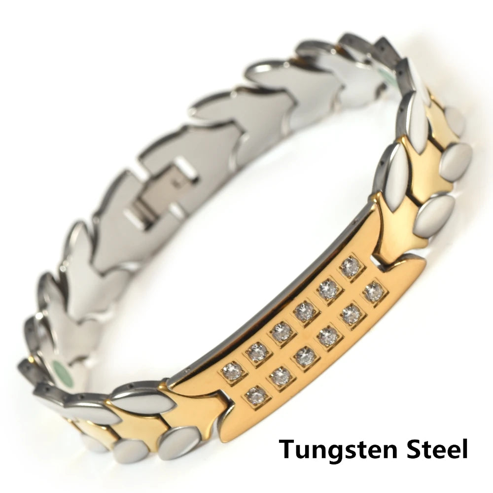 Titanium Steel Magnetic Health Bracelet Pure Titanium Tungsten Steel Anti-fatigue Energy Bracelet