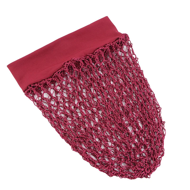 Women Ladies Hair Net Stretchy Wide Band Mesh Hair Net Soft Rayon Breathable Crochet Hairnets Wig Accessories