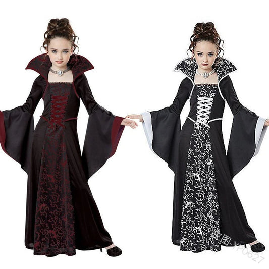 Halloween Cosplay Witch Vampire Costume for Kids Girls Disfraz Carnival Dress Up Party Mujer Children's Performance Clothing - Hiron Store