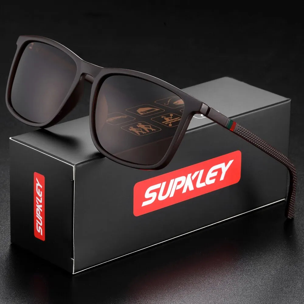 SUPKLEY Sports Sunglasses for Men Polarized Comfortable Wear Square Sun Glasses Male Light Weight Eyewear Accessory with Origina - Hiron Store