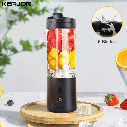 Mini Portable Blender Electric Fruit Juicer Smoothie Orange Fresh Juice Blender Multifunction Rechargeable Portable Bottle Mixer - Hiron Store